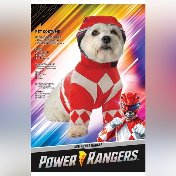🎉Host Pick🎉California Costumes Power Rangers Red Ranger Costumes for Dogs XS - Picture 6 of 6